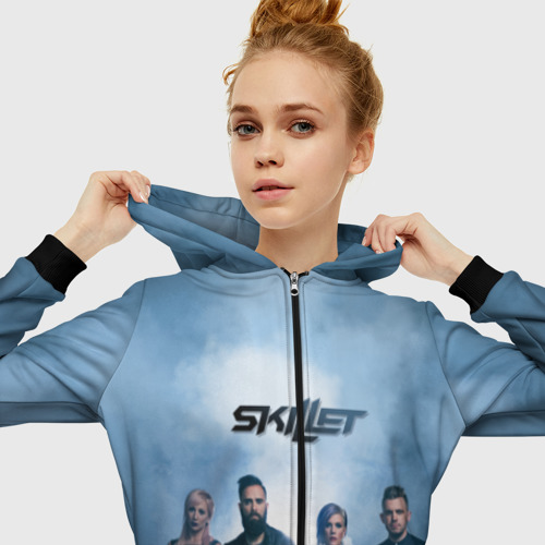 Женская толстовка 3D на молнии Skillet, цвет черный - фото 5