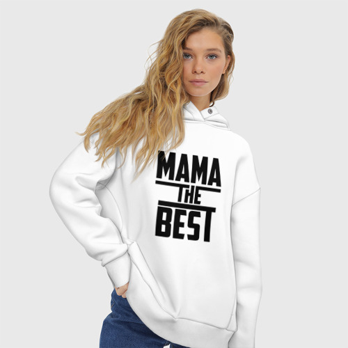 Женское худи Oversize хлопок Мама the best, цвет белый - фото 4