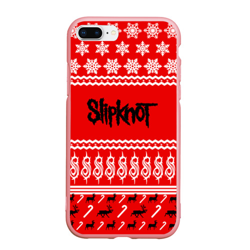 Чехол для iPhone 7Plus/8 Plus матовый Праздничный Slipknot, цвет баблгам
