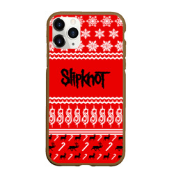 Чехол для iPhone 11 Pro Max матовый Праздничный Slipknot