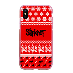 Чехол для iPhone XS Max матовый Праздничный Slipknot