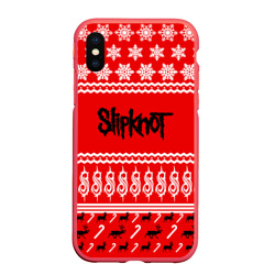 Чехол для iPhone XS Max матовый Праздничный Slipknot