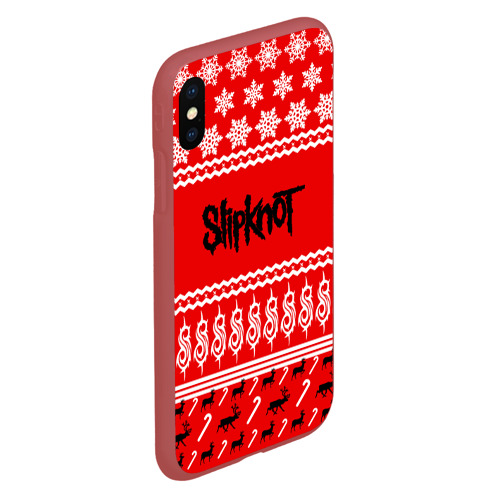 Чехол для iPhone XS Max матовый Праздничный Slipknot, цвет красный - фото 3