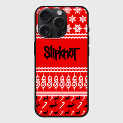 Чехол силиконовый для Apple iPhone 15 Pro матовый Праздничный Slipknot