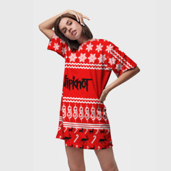 Платье-футболка 3D Праздничный Slipknot - фото 2