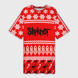 Платье-футболка 3D Праздничный Slipknot