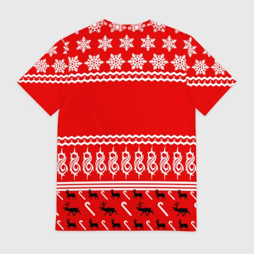 Мужская футболка 3D с принтом Праздничный Slipknot, вид сзади #1