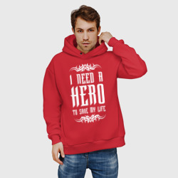Мужское худи Oversize хлопок I Need a Hero - фото 2
