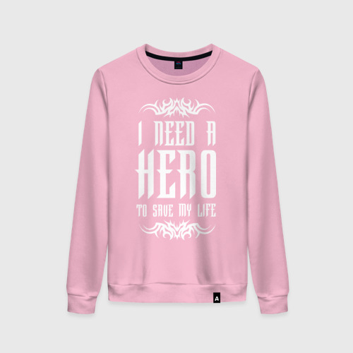 Женский свитшот хлопок I Need a Hero, цвет светло-розовый