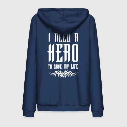 Мужская толстовка на молнии хлопок I Need a Hero, цвет темно-синий