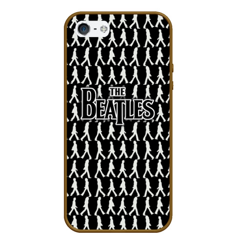 Чехол для iPhone 5/5S матовый The Beatles, цвет коричневый