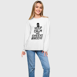 Женский лонгслив oversize хлопок Keep calm and cheeki breeki - фото 2