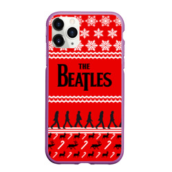 Чехол для iPhone 11 Pro Max матовый Праздничный The Beatles