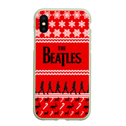 Чехол для iPhone XS Max матовый Праздничный The Beatles