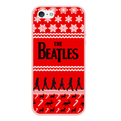 Чехол для iPhone 5/5S матовый Праздничный The Beatles