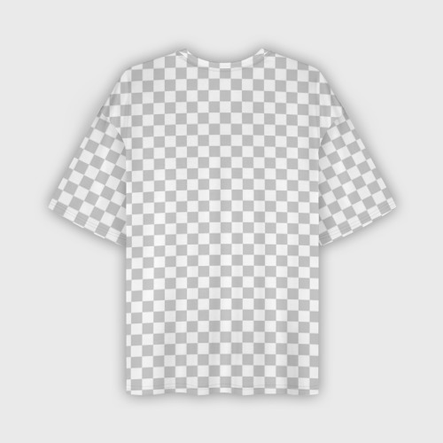 Мужская футболка oversize 3D Прозрачность из редактора - паттерн квадратиков, цвет 3D печать - фото 2