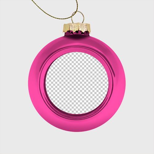 Стеклянный ёлочный шар Прозрачность из редактора - паттерн квадратиков, цвет розовый