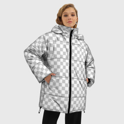 Женская зимняя куртка Oversize Прозрачность из редактора - паттерн квадратиков - фото 2