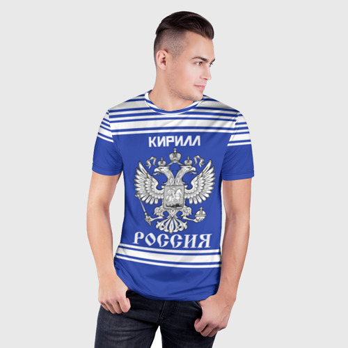 Мужская футболка 3D Slim Кирилл SPORT UNIFORM 2018, цвет 3D печать - фото 3