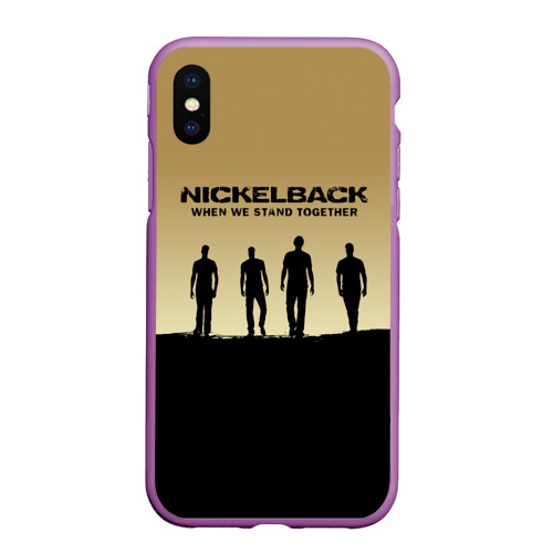 Чехол для iPhone XS Max матовый Nickelback, цвет фиолетовый