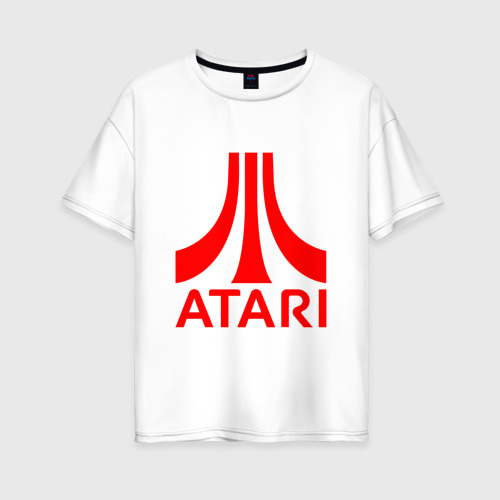 Женская футболка хлопок Oversize Atari, цвет белый