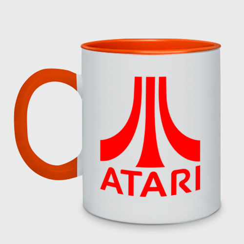 Кружка двухцветная Atari, цвет белый + оранжевый