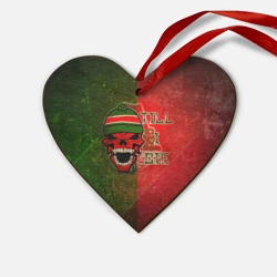 Деревянная игрушка Сердце Локомотив арт с черепом в шапке