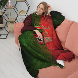 Плед с рукавами Локомотив арт с черепом в шапке - фото 2