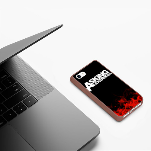 Чехол для iPhone 5/5S матовый Asking Alexandria, цвет коричневый - фото 5