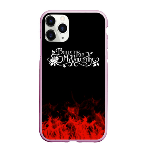 Чехол для iPhone 11 Pro Max матовый Bullet for my Valentine, цвет розовый