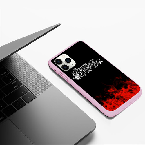Чехол для iPhone 11 Pro Max матовый Bullet for my Valentine, цвет розовый - фото 5