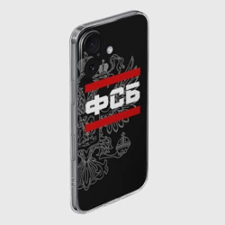 Чехол для iPhone 16 силиконовый с защитой камеры ФСБ белый герб РФ - фото 2