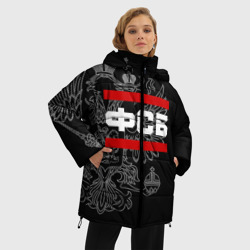 Женская зимняя куртка Oversize ФСБ белый герб РФ - фото 2