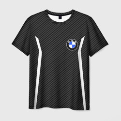 Мужская футболка 3D BMW carbon БМВ карбон