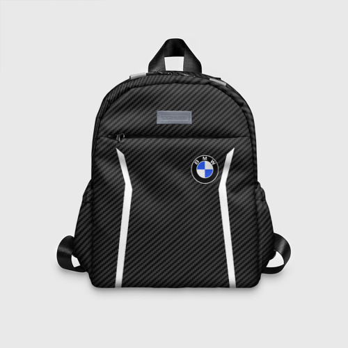 Детский рюкзак 3D с принтом BMW CARBON | БМВ КАРБОН, вид спереди #2