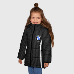 Зимняя куртка для девочек 3D BMW carbon БМВ карбон - фото 2