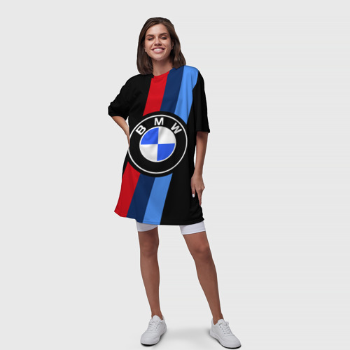 Платье-футболка 3D BmW 2021 m sport БмВ м спорт, цвет 3D печать - фото 5