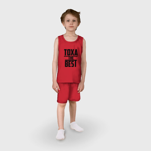 Детская пижама с шортами хлопок Тоха the best, цвет красный - фото 3