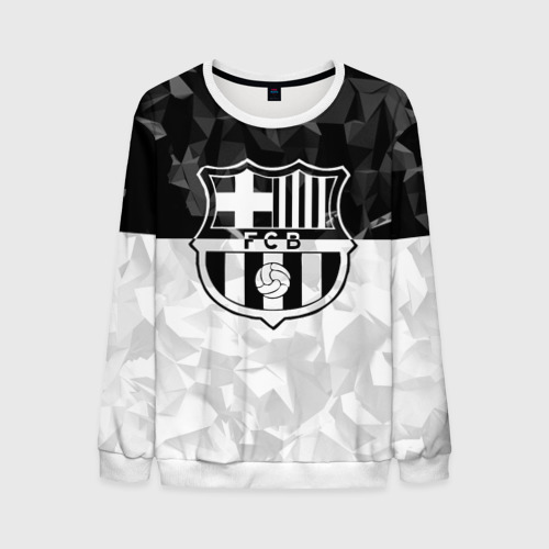 Мужской свитшот 3D FC Barca Black Collection, цвет белый