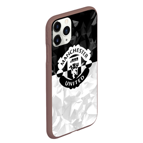 Чехол для iPhone 11 Pro Max матовый Манчестер Юнайтед FCMU Manchester united, цвет коричневый - фото 3