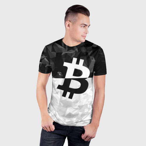 Мужская футболка 3D Slim Bitcoin Black Collection, цвет 3D печать - фото 3