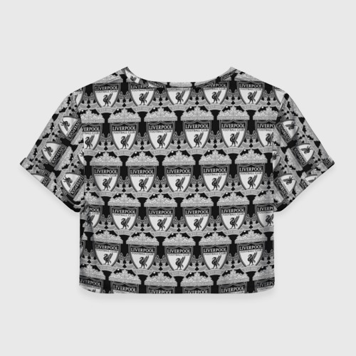 Женская футболка Crop-top 3D Liverpool Black&White, цвет 3D печать - фото 2