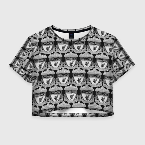 Женская футболка Crop-top 3D Liverpool Black&White