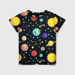 Детская футболка 3D Солнечная система