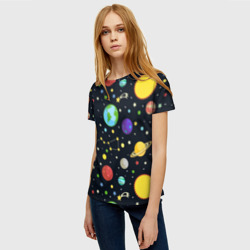 Женская футболка 3D Солнечная система - фото 2