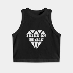 Женская укороченная майка-топ хлопок Shine on you crazy