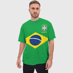 Мужская футболка oversize 3D Бразилия, форма - фото 2