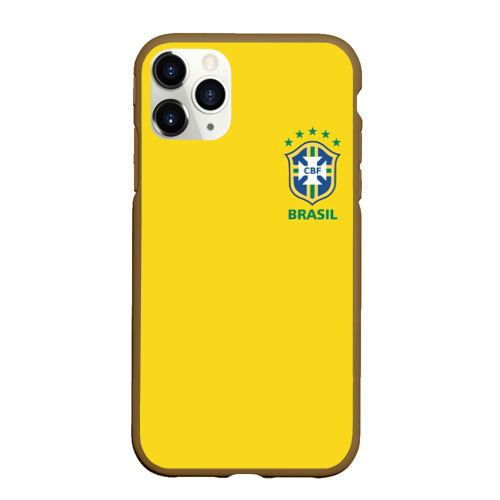 Чехол для iPhone 11 Pro матовый с принтом Бразилия, форма, вид спереди #2