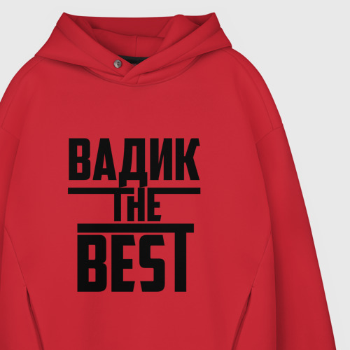 Мужское худи Oversize хлопок Вадик the best, цвет красный - фото 4