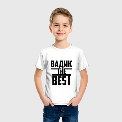 Детская футболка хлопок Вадик the best, цвет белый - фото 3